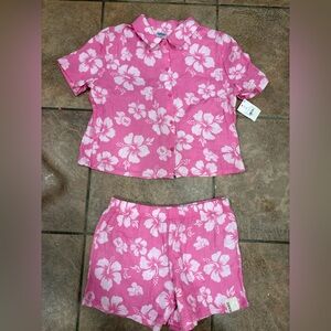 Disney Pink Mickeymouse Floral Kids Matching Set